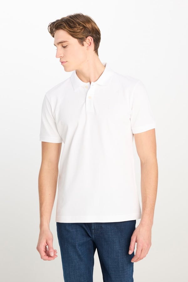 Lee Erkek Regular Fit Polo T-shirt Beyaz Erkek T-Shirt