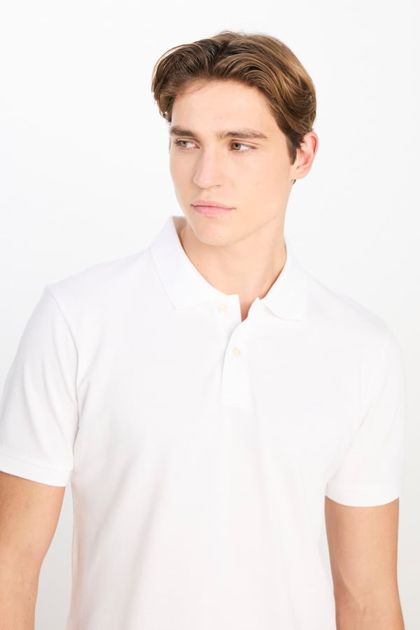 Lee Erkek Regular Fit Polo T-shirt Beyaz Erkek T-Shirt