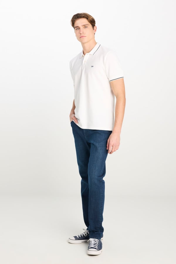 Lee Erkek Regular Fit Polo T-shirt Beyaz Erkek T-Shirt