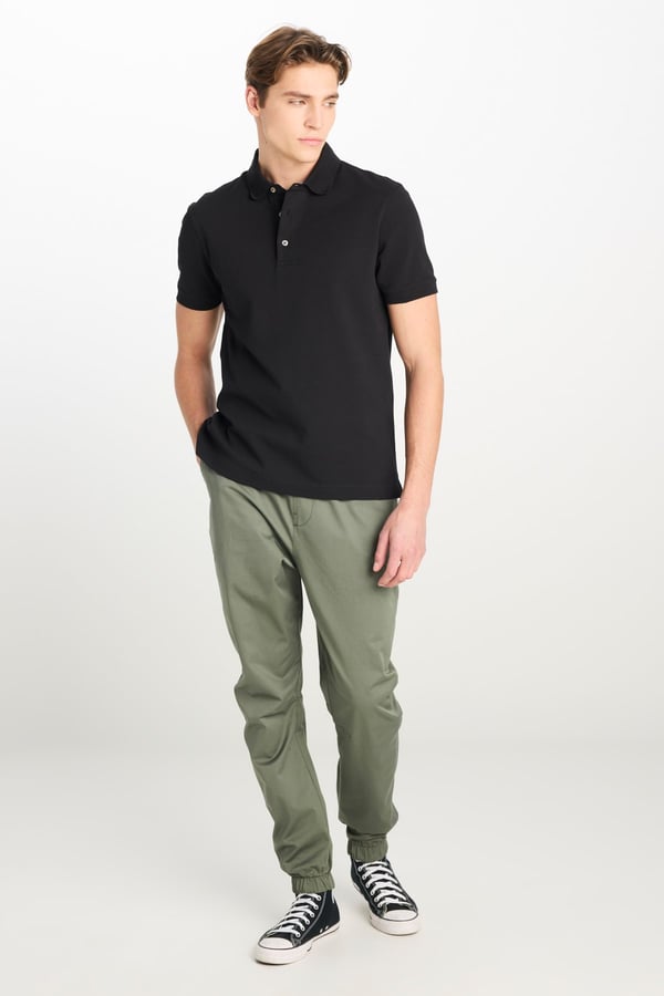 Lee Erkek Regular Fit Polo T-shirt Siyah Erkek T-Shirt