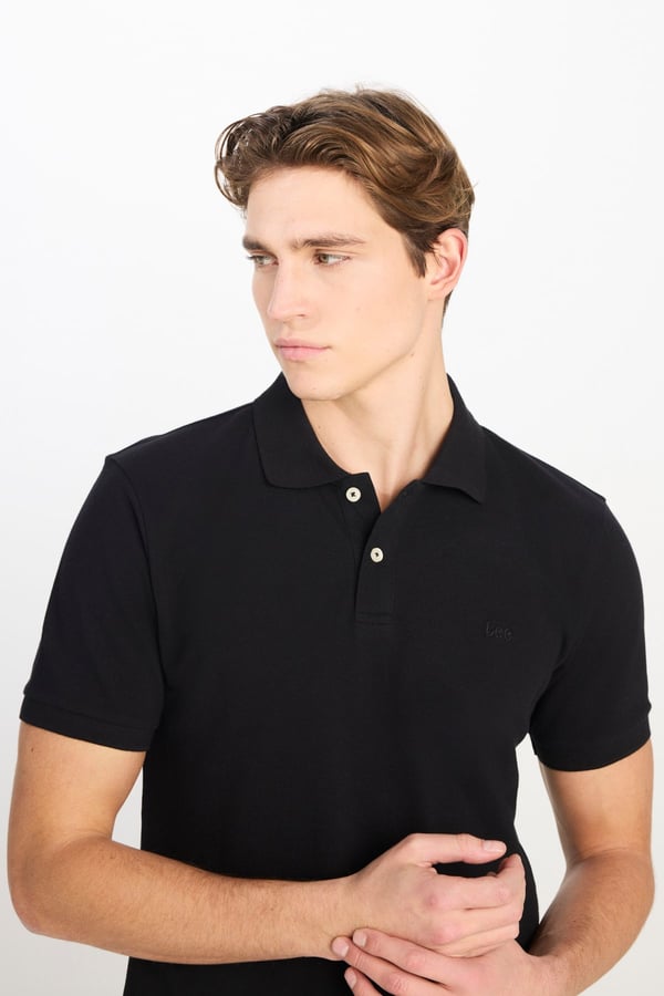 Lee Erkek Regular Fit Polo T-shirt Siyah Erkek T-Shirt