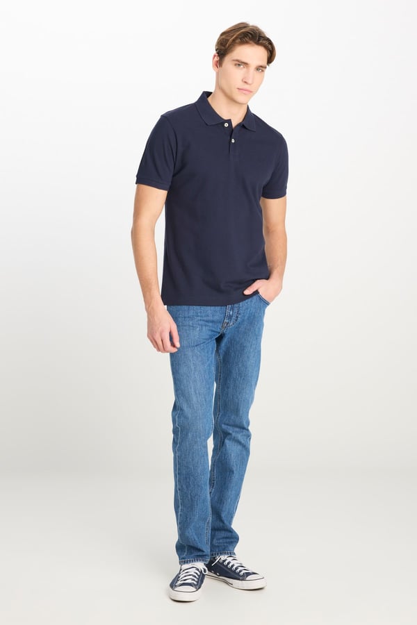 Lee Erkek Regular Fit Polo T-shirt Siyah Erkek T-Shirt
