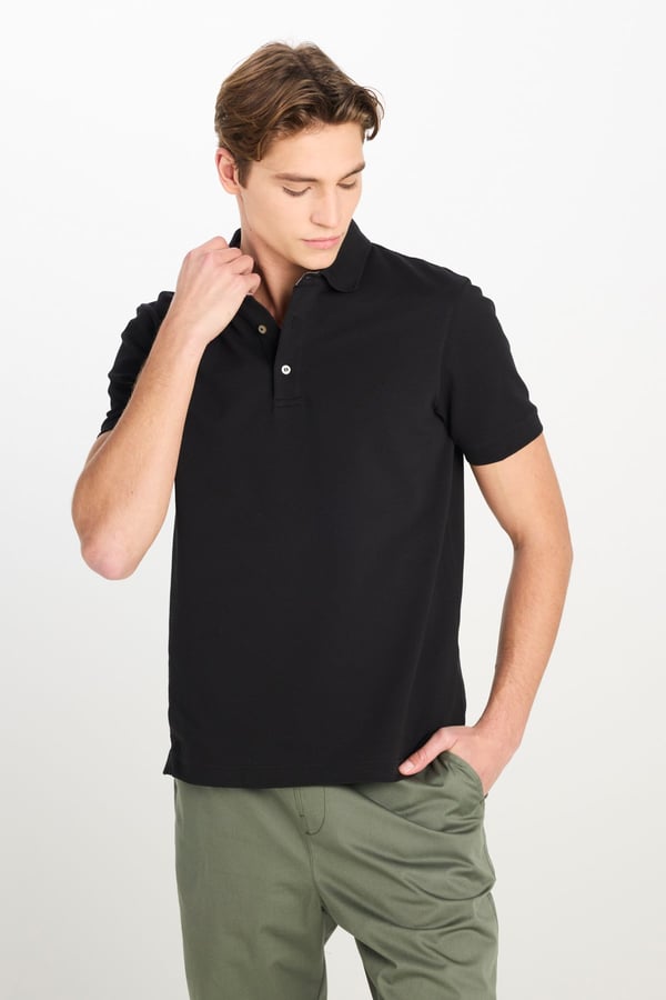 Lee Erkek Regular Fit Polo T-shirt Siyah Erkek T-Shirt