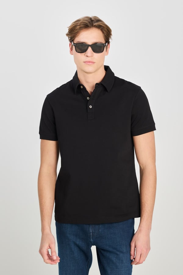 Lee Erkek Regular Fit Polo T-shirt Siyah Erkek T-Shirt