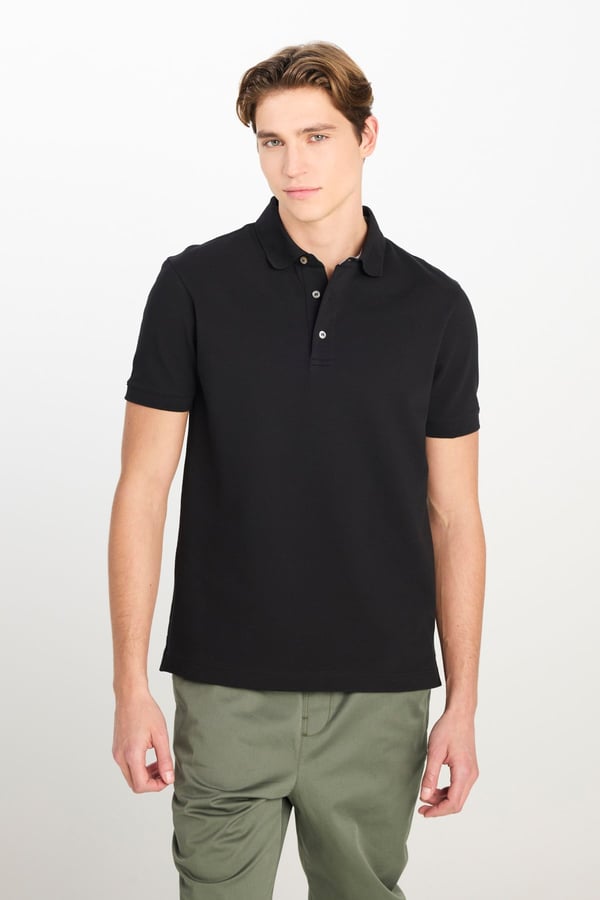Lee Erkek Regular Fit Polo T-shirt Siyah Erkek T-Shirt