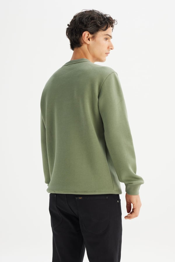 Lee Erkek Small Logo Sweatshirt Haki Erkek Sweatshirt