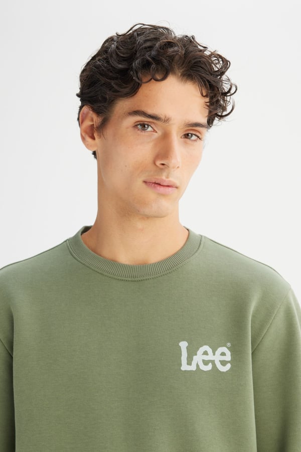 Lee Erkek Small Logo Sweatshirt Haki Erkek Sweatshirt