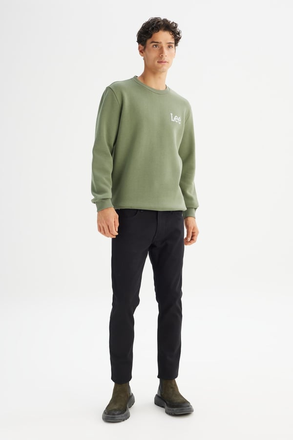 Lee Erkek Small Logo Sweatshirt Haki Erkek Sweatshirt