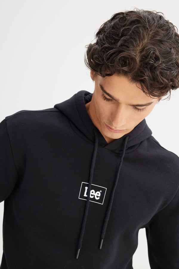 Lee Kapüşonlu Sweatshirt Siyah Erkek Sweatshirt