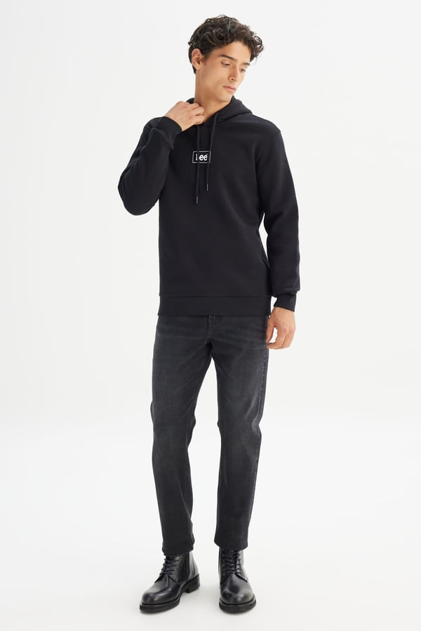 Lee Kapüşonlu Sweatshirt Siyah Erkek Sweatshirt