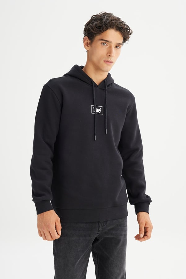 Lee Kapüşonlu Sweatshirt Siyah Erkek Sweatshirt