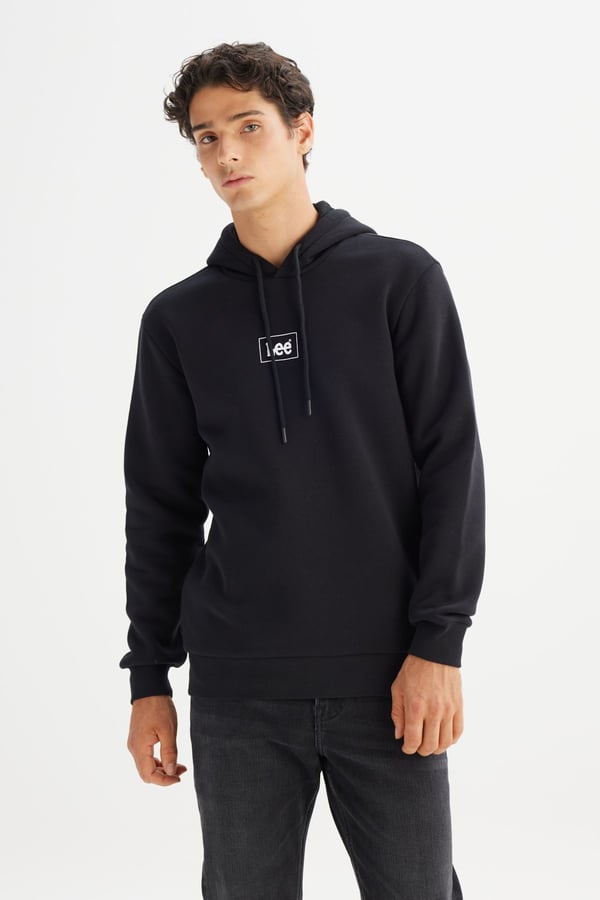 Lee Kapüşonlu Sweatshirt Siyah Erkek Sweatshirt