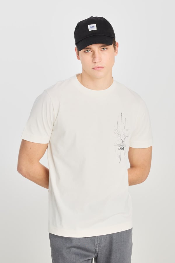 Lee Regular Fit Grafik Baskılı T-shirt Beyaz Erkek T-Shirt