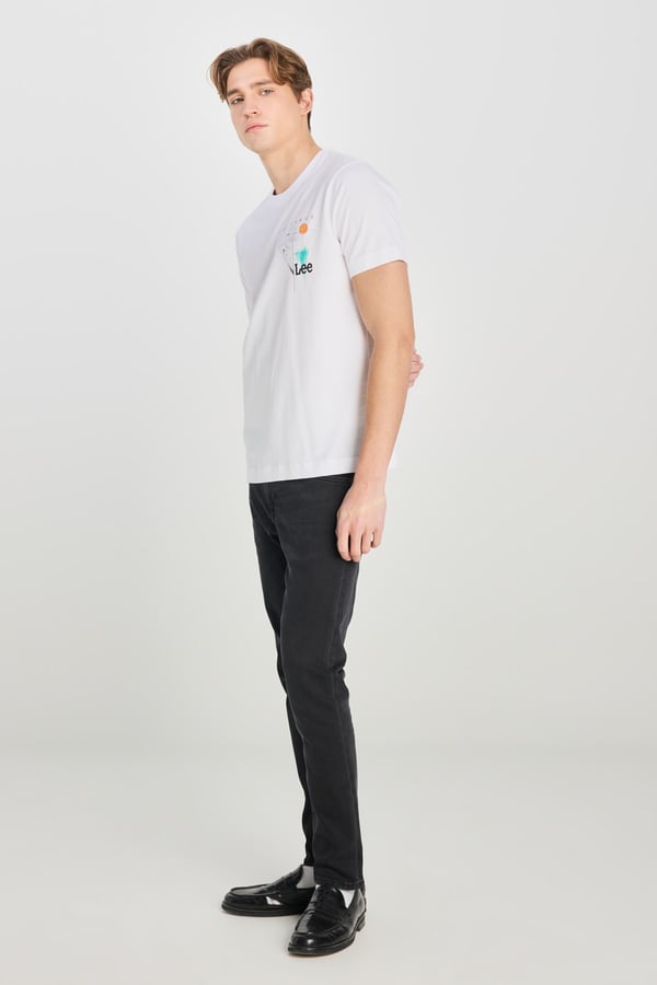 Lee Regular Fit Grafik Baskılı T-shirt Beyaz Erkek T-Shirt