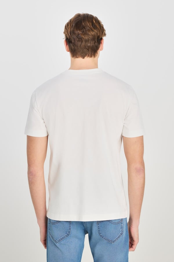 Lee Regular Fit Grafik Baskılı T-shirt Bej Erkek T-Shirt