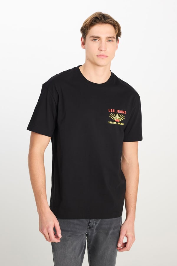 Lee Relaxed Fit Grafik Baskılı T-shirt Siyah Erkek T-Shirt