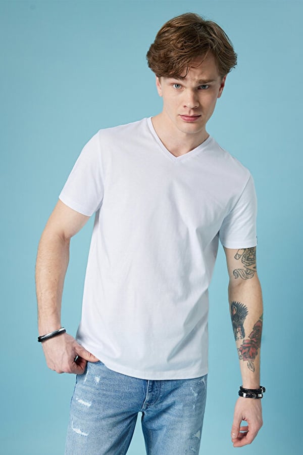 Loft LF 2029279 M TSS Beyaz Erkek T-Shirt