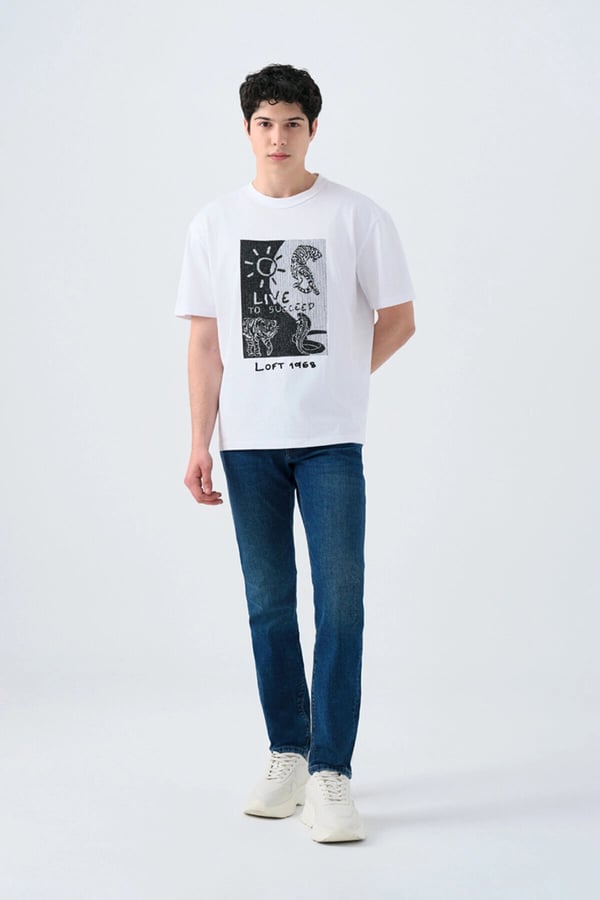 Loft LF 2035687  LUKAS DARK WASH M PNT Denim Erkek Kot Pantolon