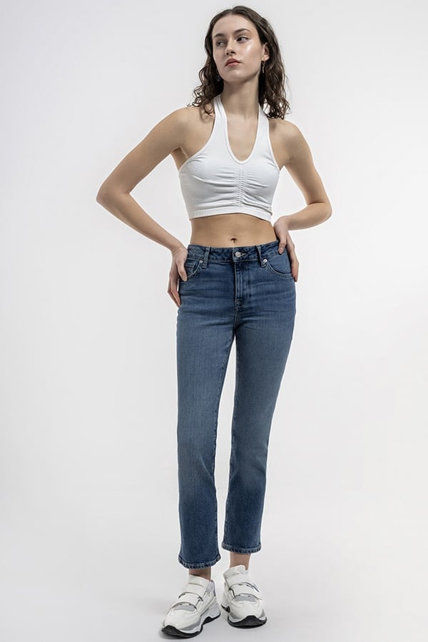 Loft LF 2036263 MOM ARTEMIS WASH W PNT Mavi Kadın Kot Pantolon