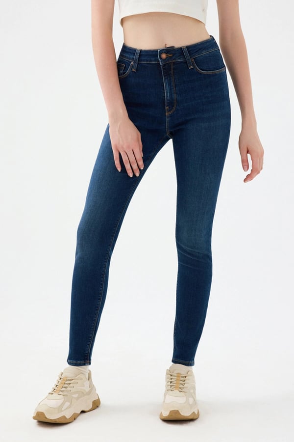 Loft LF 2037056 NATALIE MINAEL DARK BLUE WASH W PNT Lacivert Kadın Kot Pantolon