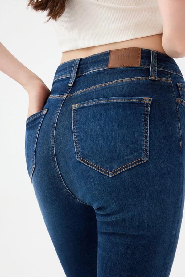 Loft LF 2037056 NATALIE MINAEL DARK BLUE WASH W PNT Lacivert Kadın Kot Pantolon