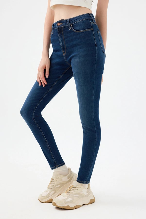 Loft LF 2037056 NATALIE MINAEL DARK BLUE WASH W PNT Lacivert Kadın Kot Pantolon