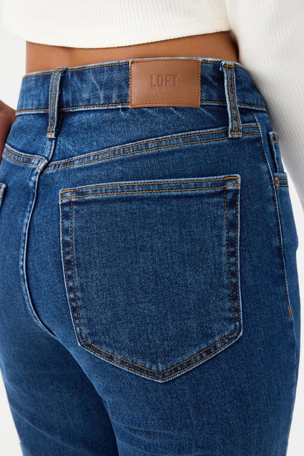 Loft LF 2037063  CARMEN DARK WASH W PNT Lacivert Kadın Kot Pantolon