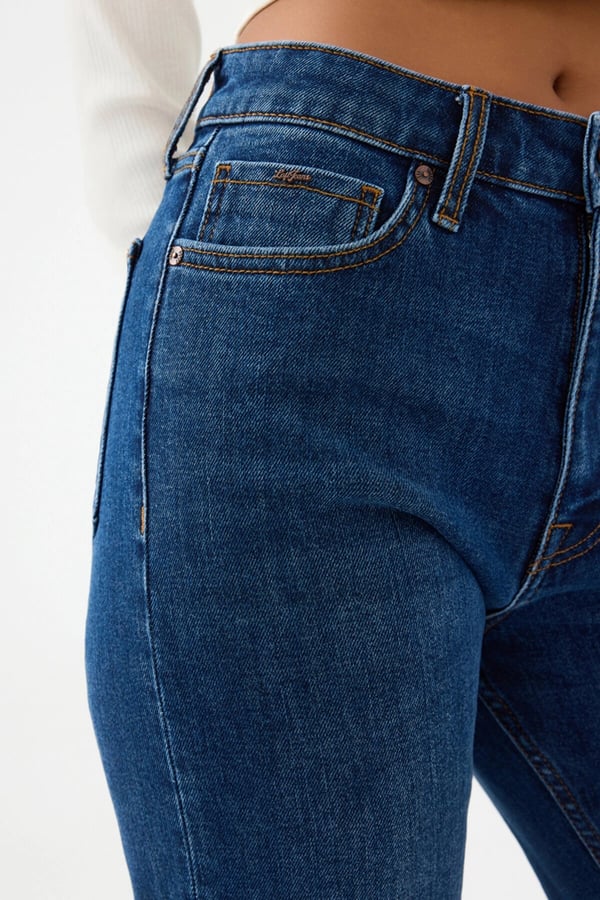 Loft LF 2037063  CARMEN DARK WASH W PNT Lacivert Kadın Kot Pantolon