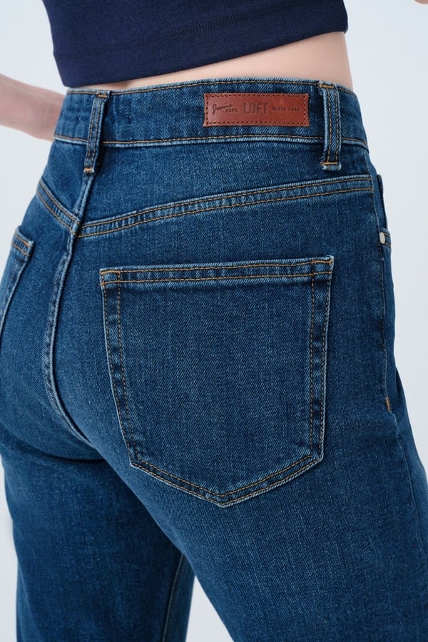 Loft LF 2037064 COMFORT STRAIGHT CARMEN MID WASH W PNT Denim Kadın Kot Pantolon
