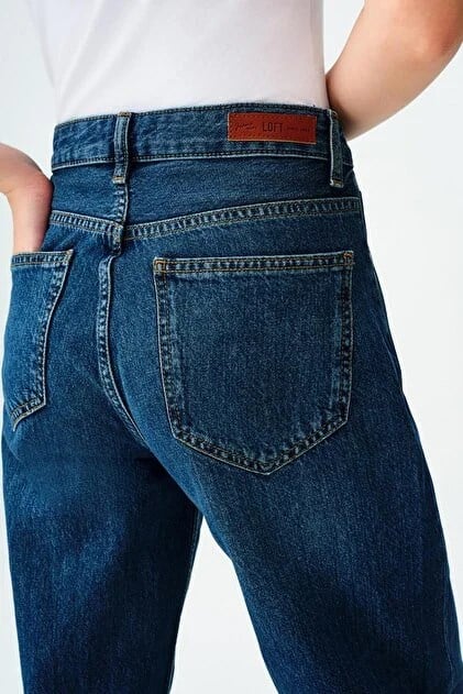 Loft LF 2037068 WIDE LEG NORA MID BLUE WASH W PNT Mavi Kadın Kot Pantolon