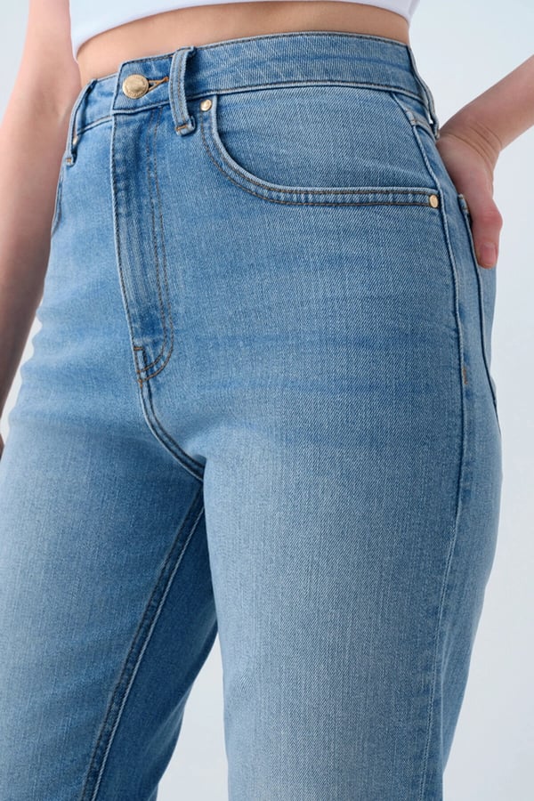 Loft LF 2038773 MOM STELLA LIGHT BLUE WASH W PNT Mavi Kadın Kot Pantolon