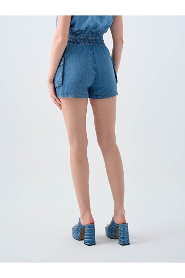 Loft LF 2039849  GOSSAMER MID WASH W SRT Mavi Kadın Şort