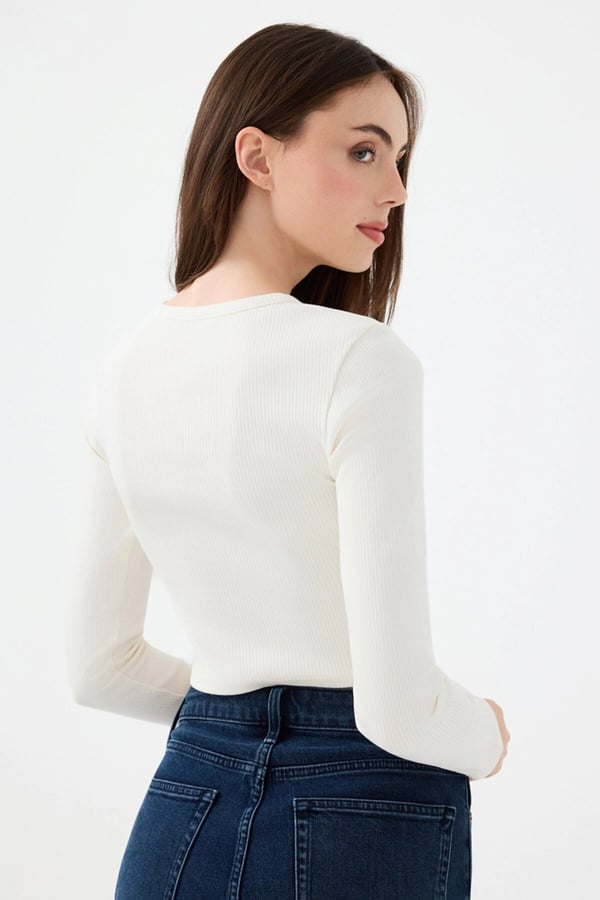 Loft LF 2040790 W TSL Beyaz Kadın T-Shirt
