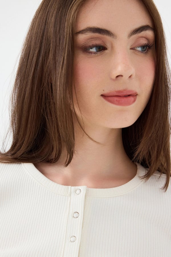 Loft LF 2040790 W TSL Beyaz Kadın T-Shirt