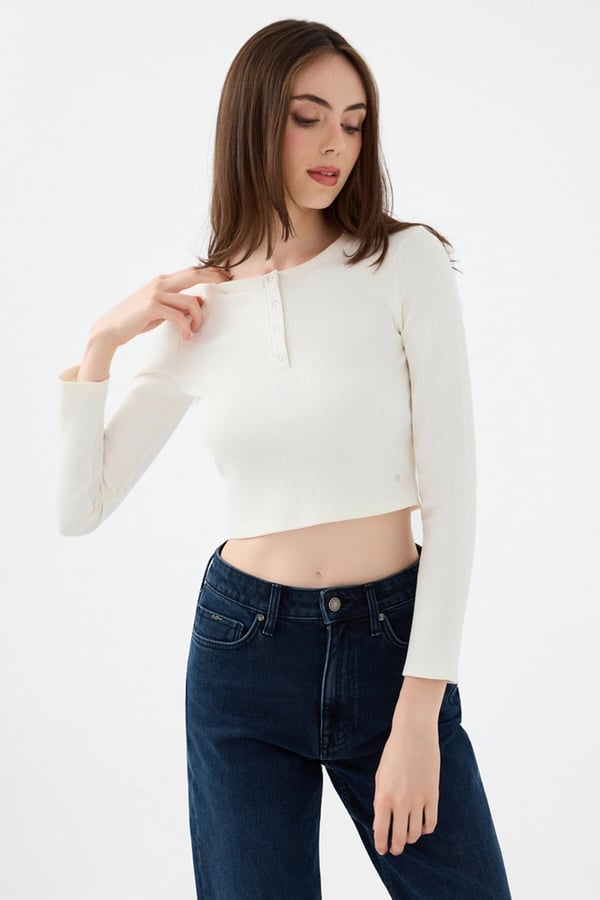 Loft LF 2040790 W TSL Beyaz Kadın T-Shirt
