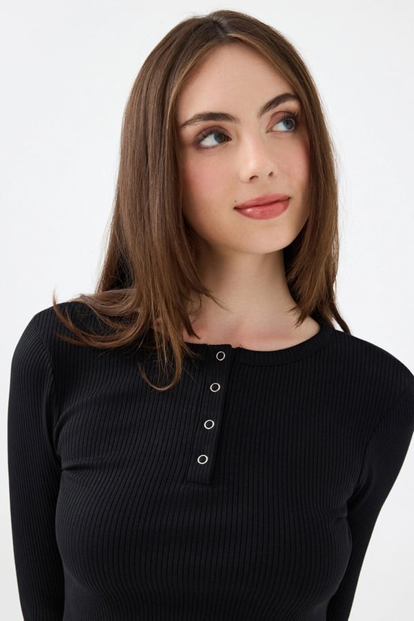 Loft LF 2040790 W TSL Siyah Kadın T-Shirt