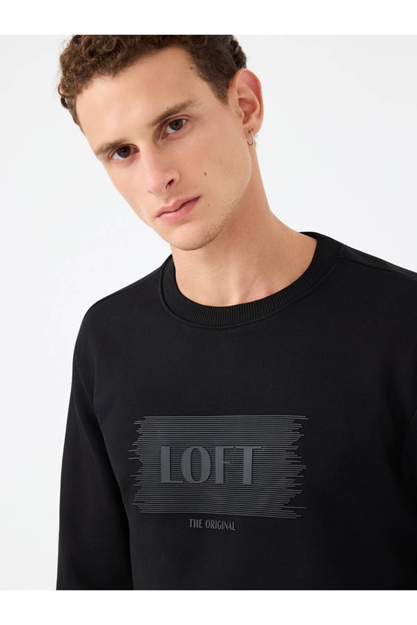 Loft LF 2041079 M SWS Siyah Erkek Sweatshirt