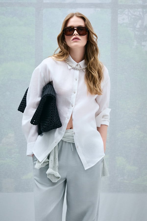 Lufian BARRI Beyaz Kadın Gömlek