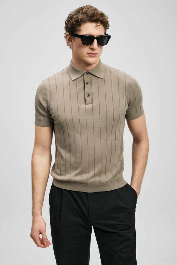 Lufian BOLD Bej Erkek T-Shirt