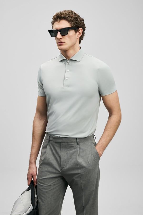 Lufian SPENCER Gri Erkek T-Shirt
