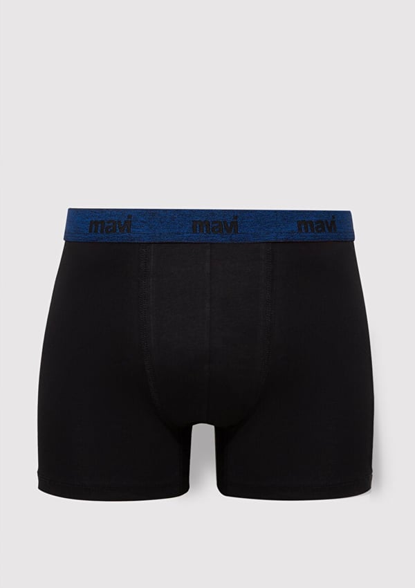 Mavi 3'LÜ PAKET BOXER Siyah Siyah Erkek Boxer