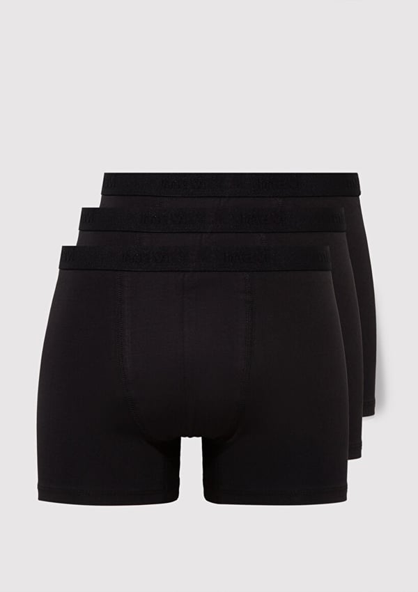 Mavi 3'LÜ PAKET BOXER Siyah Siyah Erkek Boxer