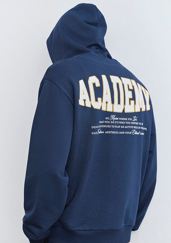 Mavi ACADEMY KAPÜŞONLU SWEATSHiRT Pageant Blu Saks Erkek Sweatshirt