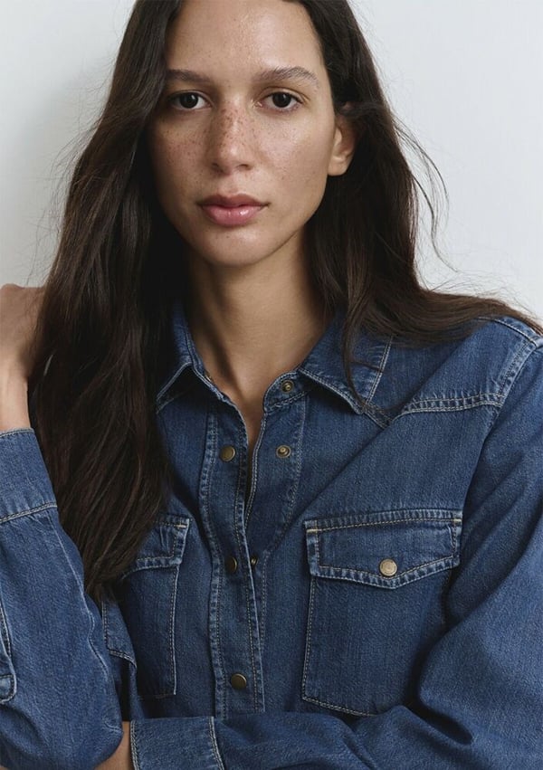 Mavi ANGELA Dark Blue Classic Denim Denim Kadın Gömlek