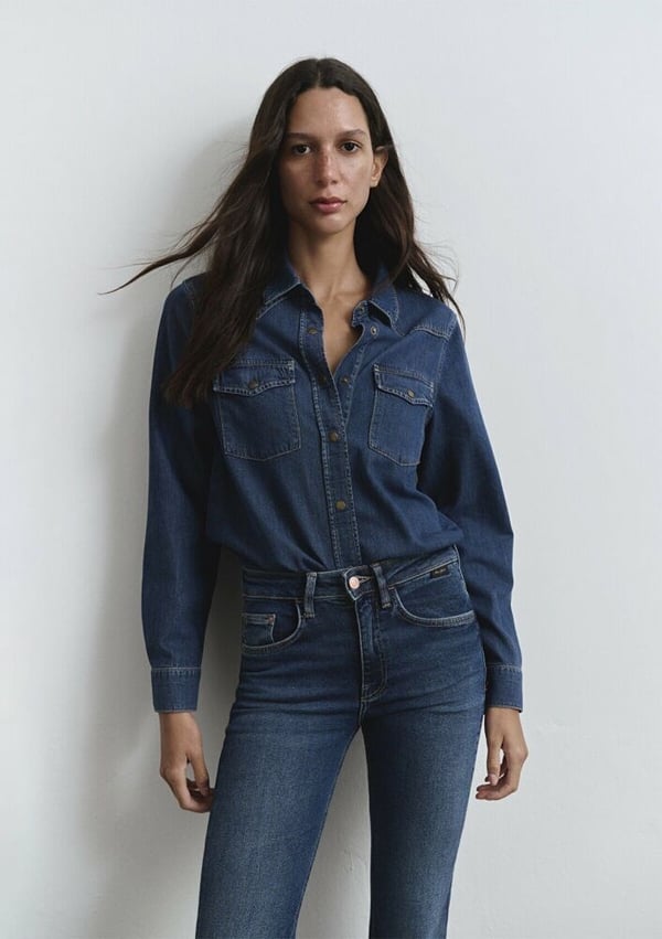 Mavi ANGELA Dark Blue Classic Denim Denim Kadın Gömlek