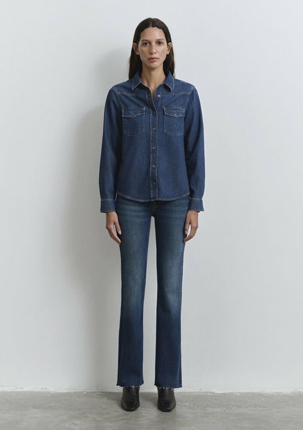 Mavi ANGELA Dark Blue Classic Denim Denim Kadın Gömlek