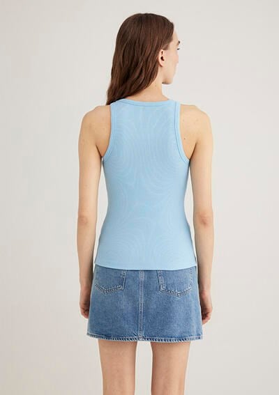 Mavi ASKiLi BASiC Ucuk Mavi Mavi Kadın T-Shirt