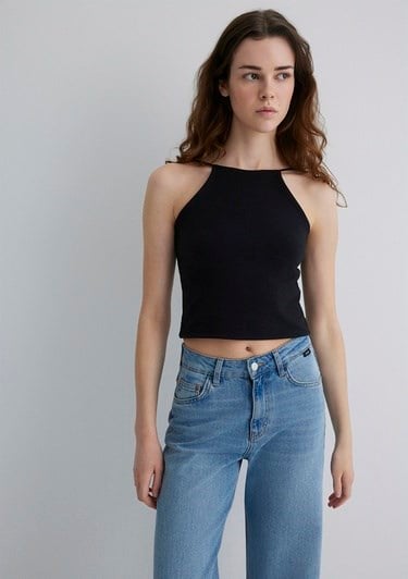Mavi ASKiLi MODELLi PENYE Siyah Siyah Kadın T-Shirt