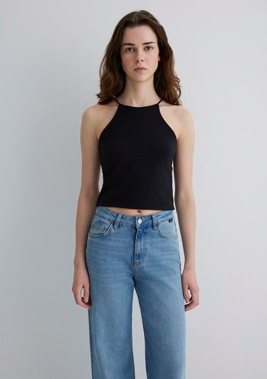 Mavi ASKiLi MODELLi PENYE Siyah Siyah Kadın T-Shirt