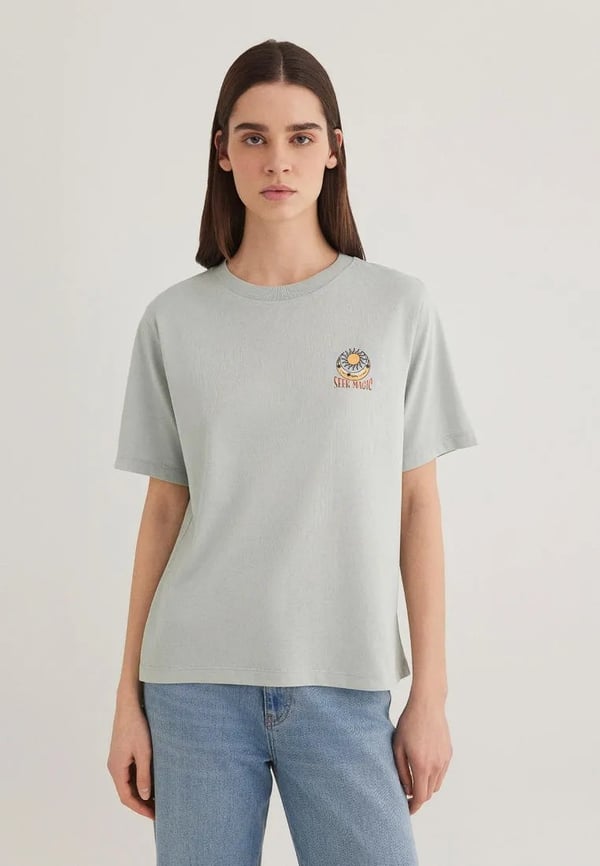 Mavi ASTROLOJi BASKiLi GRAFiK TİŞÖRT Sis YeSi Yeşil Kadın T-Shirt